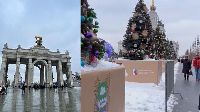 Pintu Gerbanh VDNH, Pusat Pameran Moskow. VDNH atau Exhibition Center.