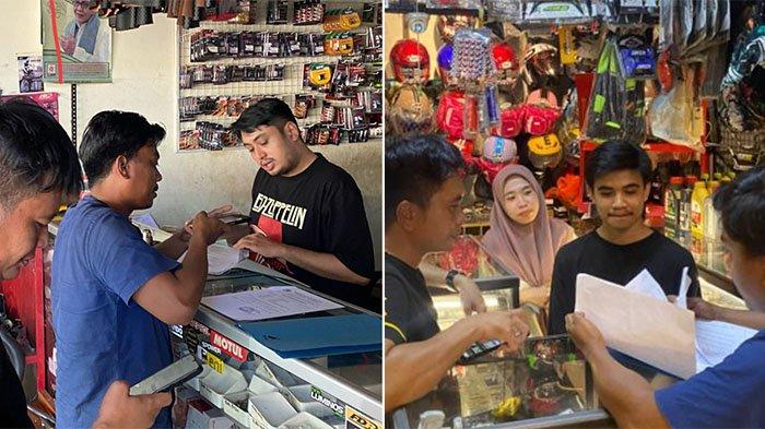 Polresta Manado saat memeriksa izin penjual knalpot bising di sejumlah bengkel di Manado, Rabu 10 Januari 2023.