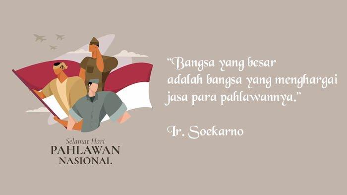 Poster ucapan selamat Hari Pahlawan Nasional 2023.