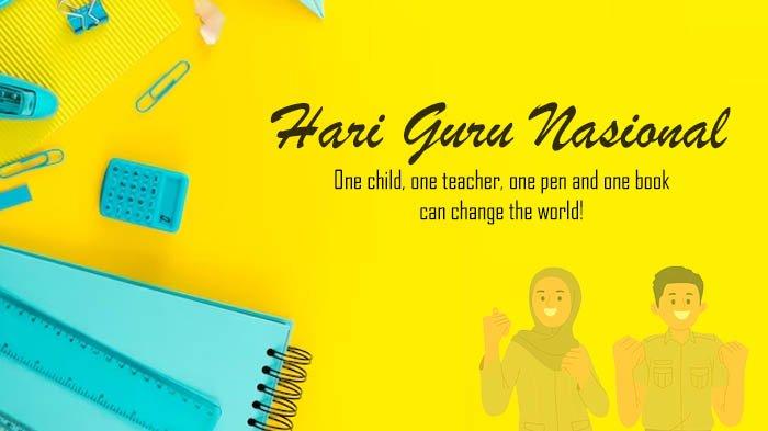 Poster ucapan selamat hari guru nasional 2023.