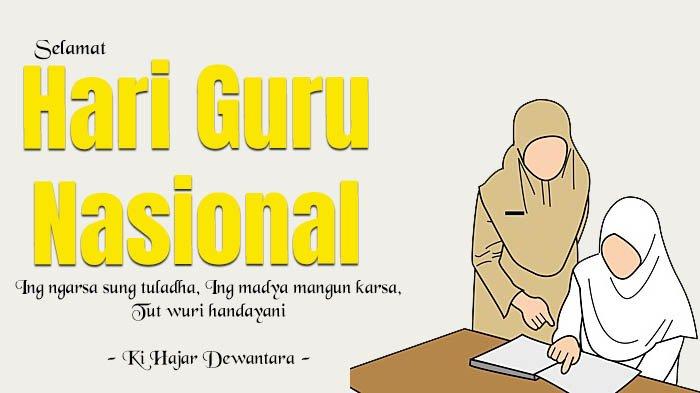 Poster ucapan selamat hari guru nasional 2023.