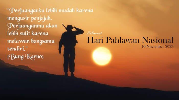 Poster ucapan selamat hari pahlawan nasional 2023.