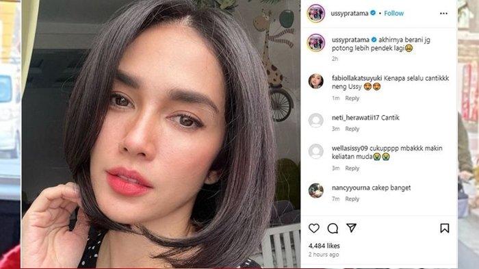 Potret Ussy Sulistiawaty berambut pendek