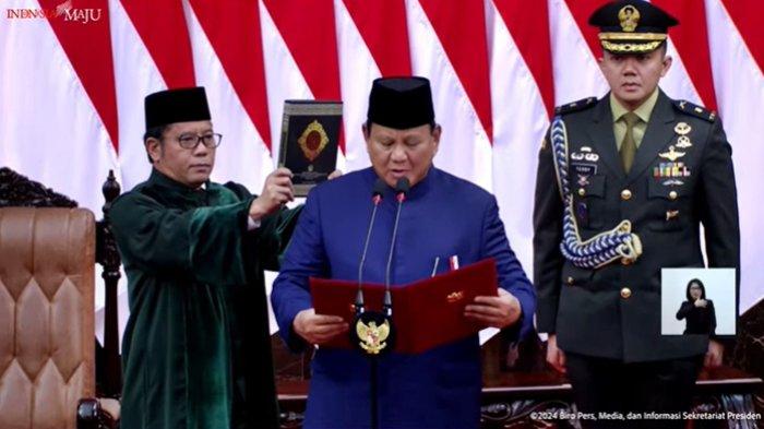 Prabowo Subianto Ucap Sumpah dan Janji Presiden ke-8 RI.
