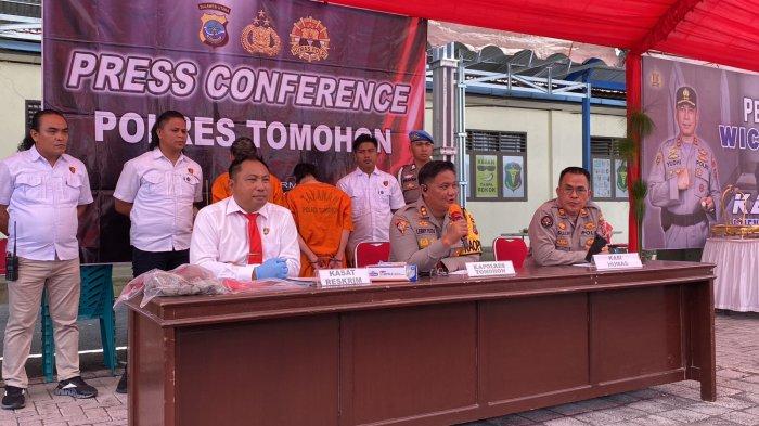 Press Conference Terkait Kasus Pembunuhan Diego di Matano, Kota Tomohon, Sulawesi Utara, Selasa (16/7/2024)