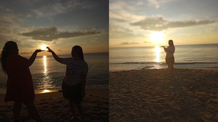WISATA PANTAI - Potret sunrise di Pantai RBR Kombi Minahasa Sulawesi Utara. Potret pemandangan yang bakal dinikmati saat camping di pantai RBR.