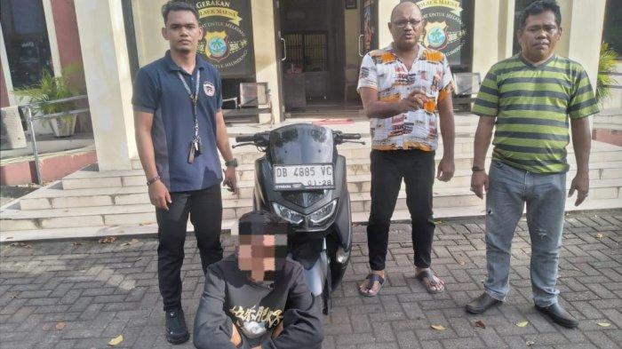 KASUS PENCURIAN - Seorang remaja berinisial RA (17) harus berurusan dengan hukum setelah diduga menggelapkan sepeda motor milik keluarga kekasihnya sendiri. Remaja di Bitung Diringkus Polisi Usai Gasak Motor Calon Mertua, Pakai Alasan Pinjam