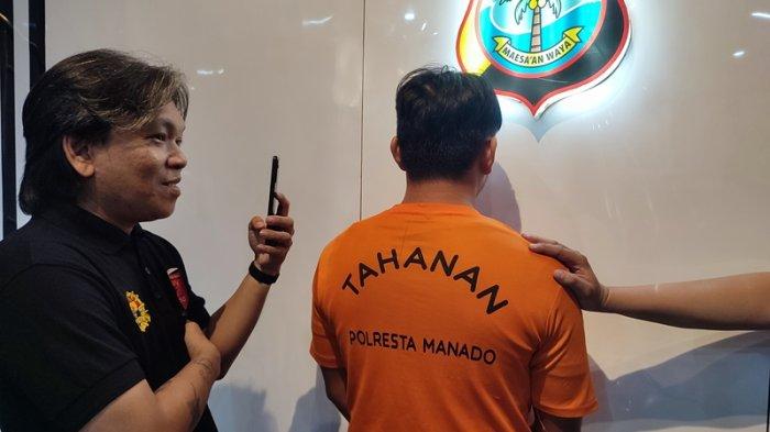 Salah satu pelaku pembunuhan saat dihadirkan dalam konferensi pers Polresta Manado