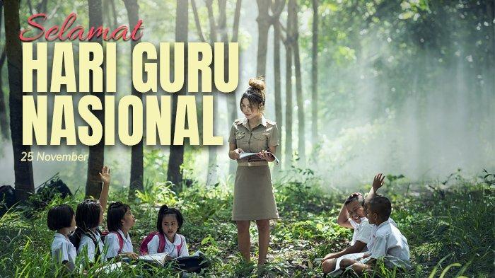 Poster ucapan Selamat hari guru nasional.