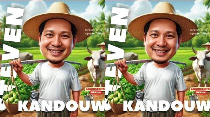 Steven Kandouw, calon kuat Gubernur Sulut dari PDIP, memasang foto AI di akun FB nya.