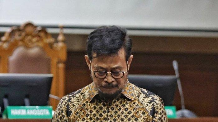 Syahrul Yasin Limpo dalam ruang sidang.