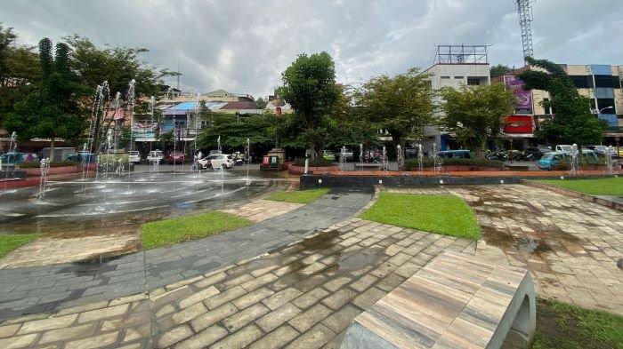 Kondisi Taman Kesatuan Bangsa (TKB) Manado, Selasa (28/1/2024), Ada Pemandangan Air Mancur