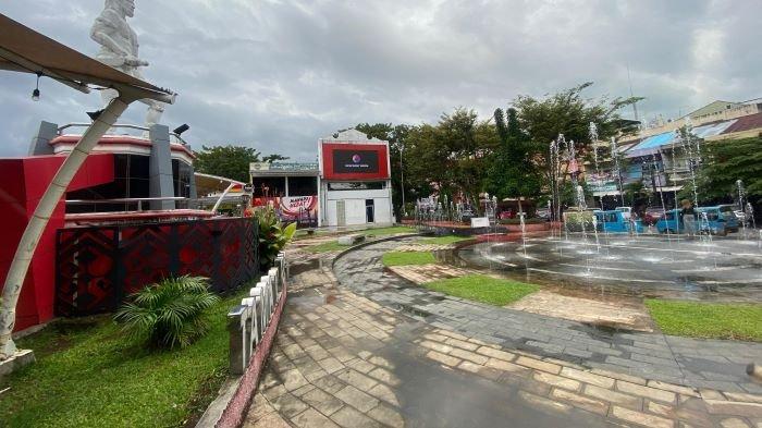 Kondisi Taman Kesatuan Bangsa (TKB) Manado, Selasa (28/1/2024), Ada Pemandangan Air Mancur