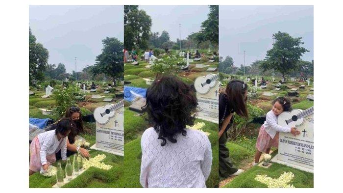 Unggahan Mutia Ayu saat nyekar di makam Glenn Fredly