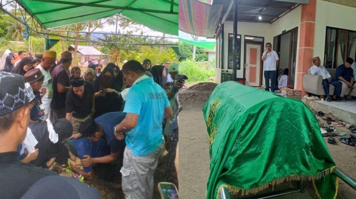 PEMAKAMAN - Pemakaman mahasiswi asal Minahasa Tenggara (Mitra) yang hanyut di Provinsi Gorontalo, Alfateha Andania Ahmadi, Rabu (16/4/2025). Ia dan dua mahasiswa UNG lainnya meninggal usai hanyut di Sungai Bulawa, Gorontalo.