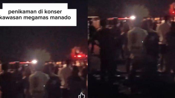 Video viral yang menyebut adanya penikaman di sebuah konser di Kawasan Megamas, Manado, Sulawesi Utara, Sabtu (25/5/2024).