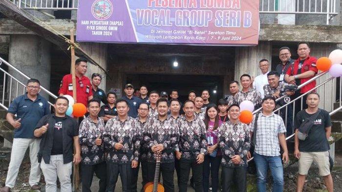 Vocal Grup Jemaat Abraham Matungkas Minut ikut memeriahkan Hapsa P/KB GMIM di Seretan Minahasa Sulawesi Utara, Jumat (7/6/2024).