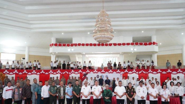 Rapat koordinasi dan diskusi publik pencegahan tindak pidana perdagangan orang (TPPO) khususnya pada sektor judi online, scam, dan upaya perlindungan WNI di Luar Negeri, di Aula Mapalus Kantor Gubernur Sulut, Rabu (4/10/2023).