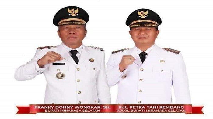 Bupati Franky Wongkar dan Wabup Petra Rembang.