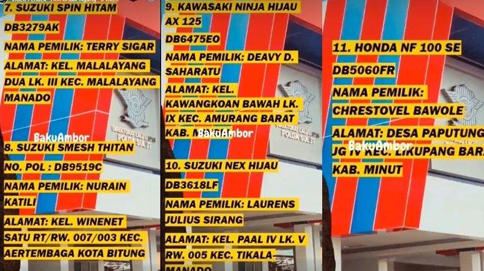 data kendaraan hasil tilang yang belum pernah diambil oleh pemiliknya.