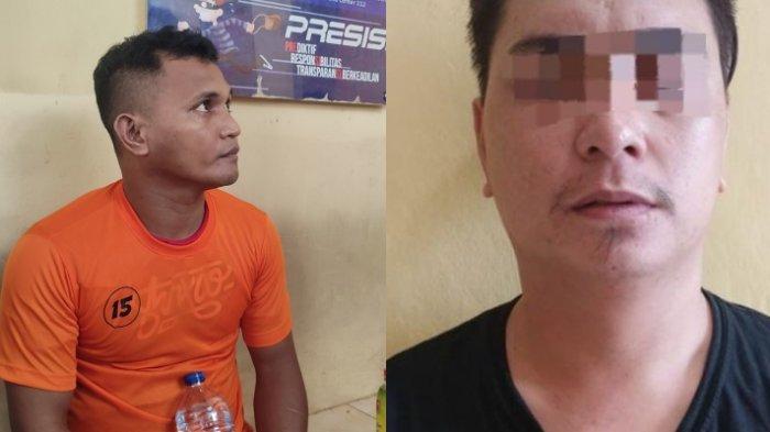 Polisi gadungan yang merudapaksa seorang perawat (kiri) dan pengedar obat keras (kanan) di Manado, Sulawesi Utara.