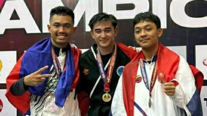 SOSOK POLISI - Personel Polres Bitung Bripda Andreas Waturandang (tengah) menang di Kejuaraan Hapkido Asia Tenggara 2025. Selain Andreas, ada dua atlet asal Sulawesi Utara juga meraih juara.