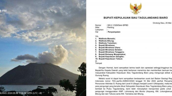 Pemkab Kepulauan Sitaro menyediakan kapal gratis bagi pengungsi Gunung Ruang yang ingin pulang ke Pulau Tagulandang.