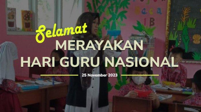 Poster ucapan selamat hari guru nasional.