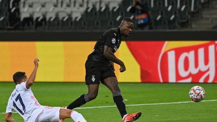 Hasil Liga Champions Borussia Monchengladbach vs Real Madrid. Gol Marcus Thuram.