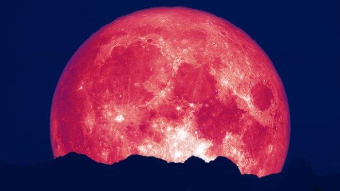 Ilustrasi Fenomena Bulan Purnama Stroberi Super