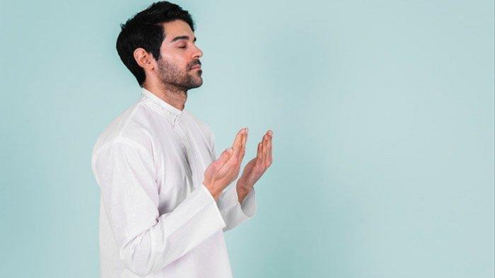 Ilustrasi laki-laki muslim berdoa