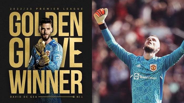 David De Gea Meraih Penghargaan Golden Glove Liga Inggris 2022-2023 saat membela Manchester United.