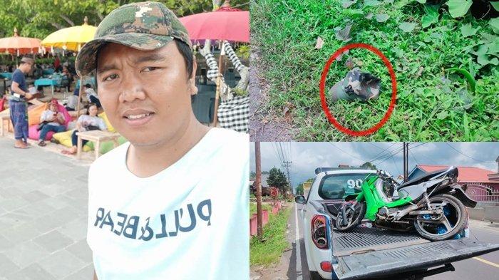 Kolase foto Ryo Noor semasa hidup dan topi kesayangan serta motor yang ia tumpangi saat terlibat kecelakaan
