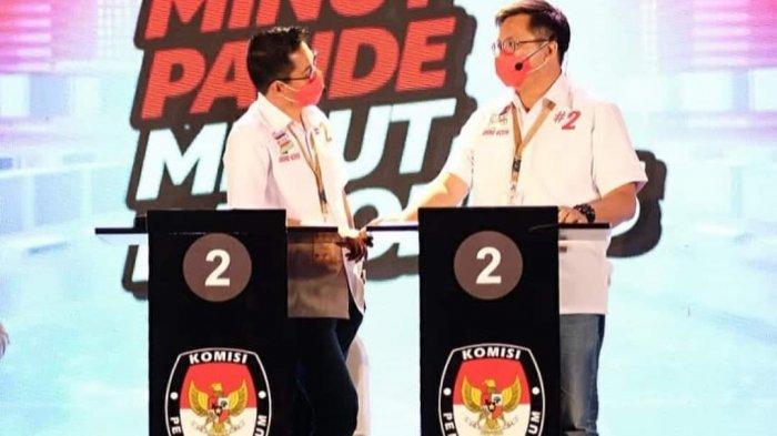 Kompak, Joune Ganda dan Kevin William Lotulung saat berdiskusi usai debat publik