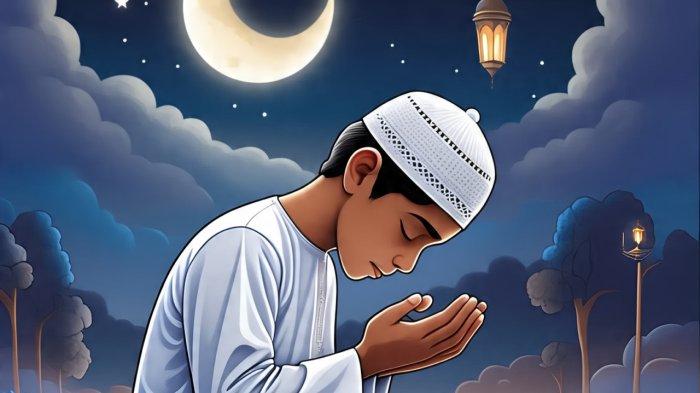 BERDOA: Ilustrasi orang Islam berdoa sebelum tidur, foto dibuat Meta Ai WhatsApp Selasa 8 Juli 2025. Sebelum Anda mengakhiri hari ini ada baiknya membaca doa malam sebelum tidur.