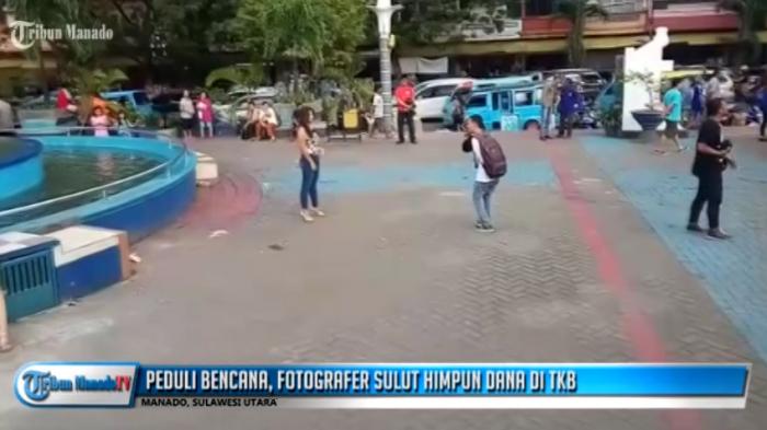 Suasana kegiatan Fotografer Sulut Peduli Bencana yang dilakukan di Taman Kesatuan Bangsa (TKB) Manado, Sulawesi Utara, Sabtu (5/11/2016).