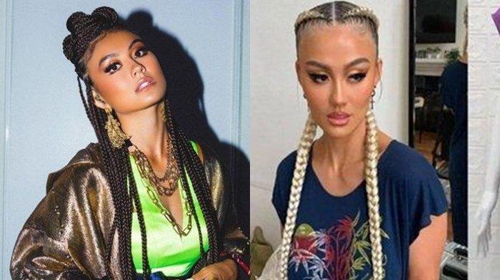 Potret Agnez Mo mengenakan daster