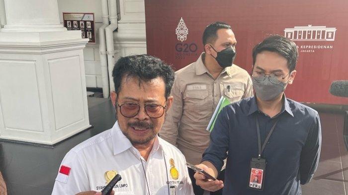 Menteri Pertanian RI, Syahrul Yasin Limpo usai rapat terbatas di Istana Kepresidenan, Selasa (14/6/2022).