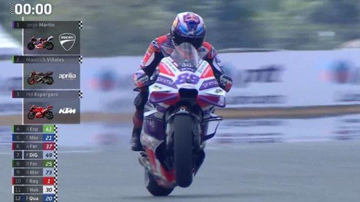 Jadwal MotoGP Thailand 2023 sesi Race via Siaran Langsung Trans 7, Live Streaming Vision, TV Online dan Live Streaming Trans 7. Hasil FP1 Jorge Martin