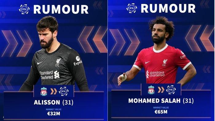 Mohamed Salah dan Alisson Becker di rumorkan hengkang dari Liverpool dan akan berlabuh ke Liga Arab Saudi