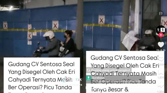 Viral video Gudang CV Sentoso Seal diduga milik Jan Dianna yang sempat disegel oleh Pemkot Surabaya diduga masih tetap beroperasi.
