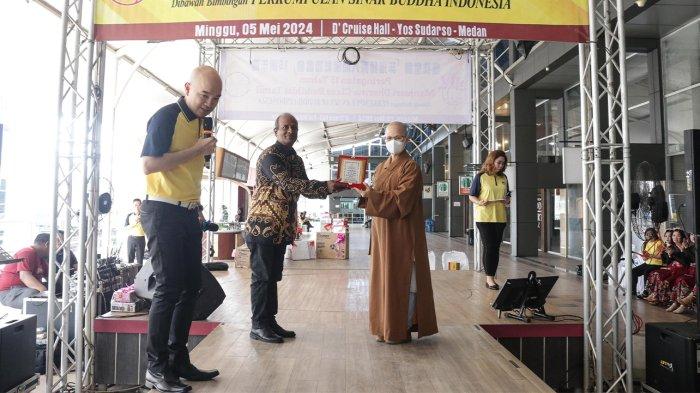 Perkumpulan Sinar Buddha Indonesia (BLIA) memperingati 15 tahun Manjusri Dharma Class untuk Buddhist Tamil di D'Cruise Tower, Medan, Minggu (5/5/2024).