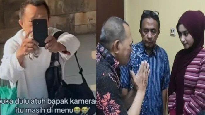 MINTA MAAF - Kolase lansia saat teriaki wanita berhijab teroris dan saat mohon-mohon maaf ke korban. Tak hanya itu, saat berada di dalam Transjakarta, pelaku juga menendang korban dan melakukan penganiayaan ringan lainnya.