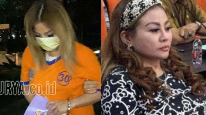 DIANA DIBAWA KE POLDA JATIM - Jan Hwa Diana saat dibawa penyidik Renakta Ditreskrimum Polda Jatim memasuki Gedung Ditreskrimum Mapolda Jatim, pada Kamis (22/5/2025) malam.