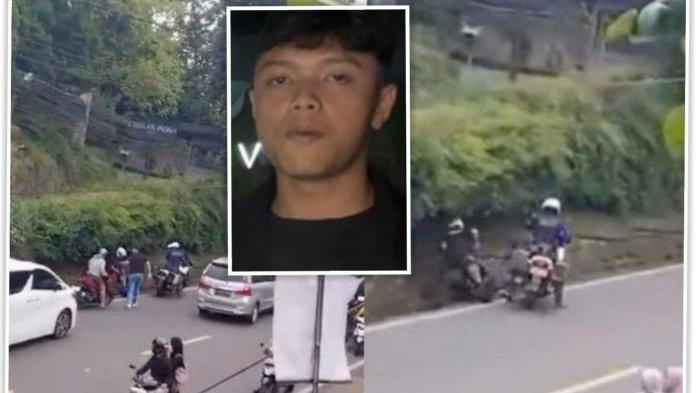 KAWAL MOBIL ALPHARD: Petugas patroli dan pengawalan (patwal) Aipda H menjadi sorotan setelah videonya viral di media sosial yang diduga menendang pengendara motor di jalur Puncak, Bogor, Jawa Barat. Aksi Aipda H ini saat melakukan pengawalan terhadap mobil Toyota Alphard yang dikendarai temannya. (Istimewa)