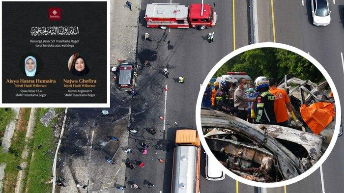Kecelakaan tiga kendaraan pemudik terjadi di KM 58 Tol Jakarta-Cikampek, Karawang, Jawa Barat pada Senin (8/4/2024) pagi dan warga Bogor yang meninggal dunia dalam insiden kecelaan maut di Tol Cikampek, Senin (8/4/2024). Aisyah Hasna Humairah korban tewas kecelakaan Tol Cikampek Km 58 akan dimakamkan di Kuningan, disamping kuburan ayahnya. (tribunnnews.com)