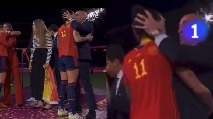 Aksi Presiden Sepak Bola Spanyol (RFEF) di podium yang mencium pemain timnas wanita Spanyol dikecam oleh publik.