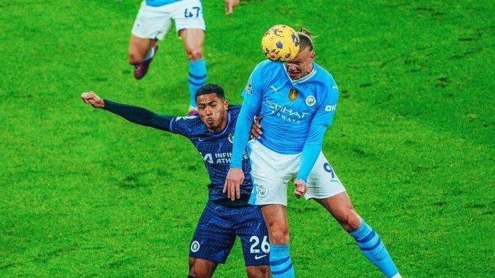 Aksi penyerang Manchester City, Erling Haaland saat melawan Chelsea pada pekan ke-25 Liga Inggris, Minggu (18/2/2024) dini hari WIB. (Instagram @mancity)