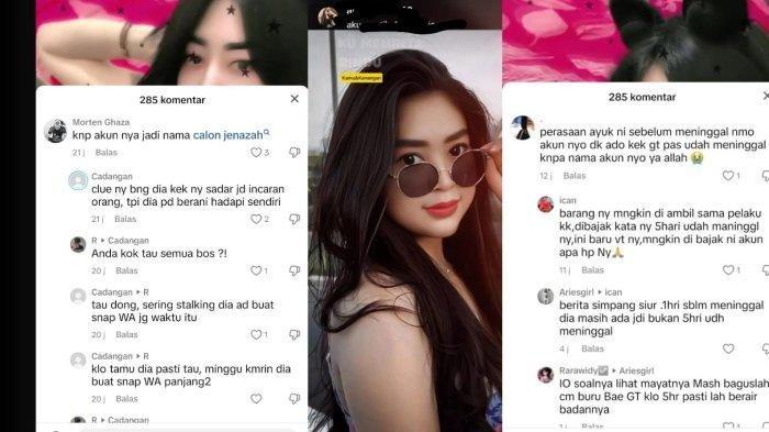 Akun TikTok milik Resti Widia. Jasad korban ditemukan dalam lemari