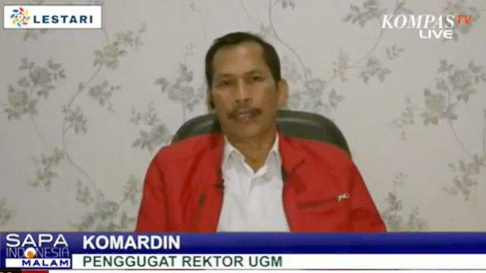 Inilah alasan Komardin yang nekat gugat Univeristas Gadjah Mada (UGM) senilai Rp 69 triliun soal ijazah Jokowi ke Pengadilan Negeri Sleman. (tangkapan layar kompas tv)
